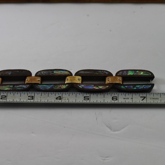 Henri Bendel Wood and Mother of Pearl Bracelet - Picture 5 of 16